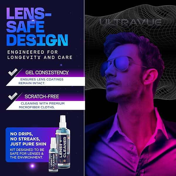 ULTRAVUE Eyeglass Gel Lens Cleaner Spray Kit - 2 x 8oz and 1 x 2oz Gel Eyeglasses Cleaner Spray Bottle + 2 Microfiber Cloth for Cleaning - Safe for All Lenses (AR Coated Included) - Image 6