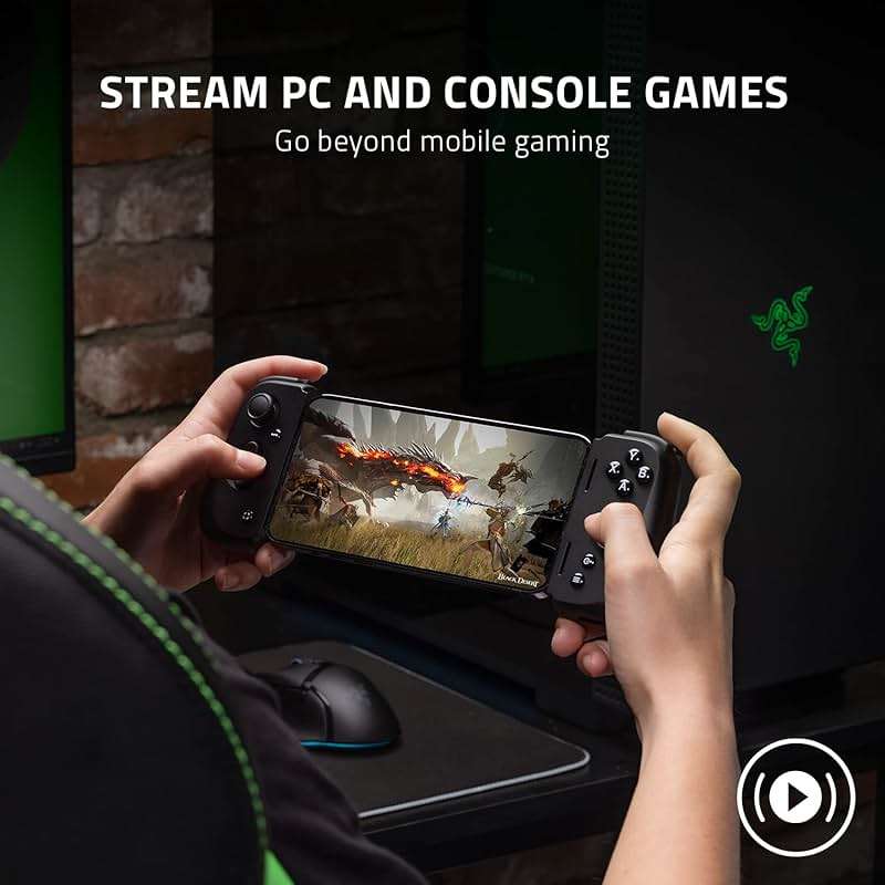 Razer Kishi V2 Mobile Gaming Controller for iPhone (Lightning): Console Quality Controls - Universal Fit w/ Extendable Bridge - Stream PC, Xbox, PlayStation Games - Customizable Triggers - Ergonomic - Image 4