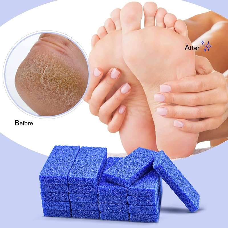 Disposable Foot Scrubber Sponge Pads Pedicure Pumice Stone for Feet Callus Remover Coarse Blue 40Pcs - Image 2