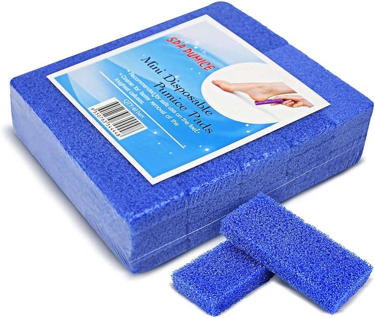 Disposable Foot Scrubber Sponge Pads Pedicure Pumice Stone for Feet Callus Remover Coarse Blue 40Pcs - Image 9