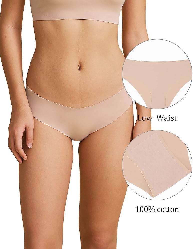 SHARICCA Women Seamless Cheeky Bikini No Show Panties Ladies Invisible Breathable Briefs Soft Stretch Underwear Multi Pack - Image 2