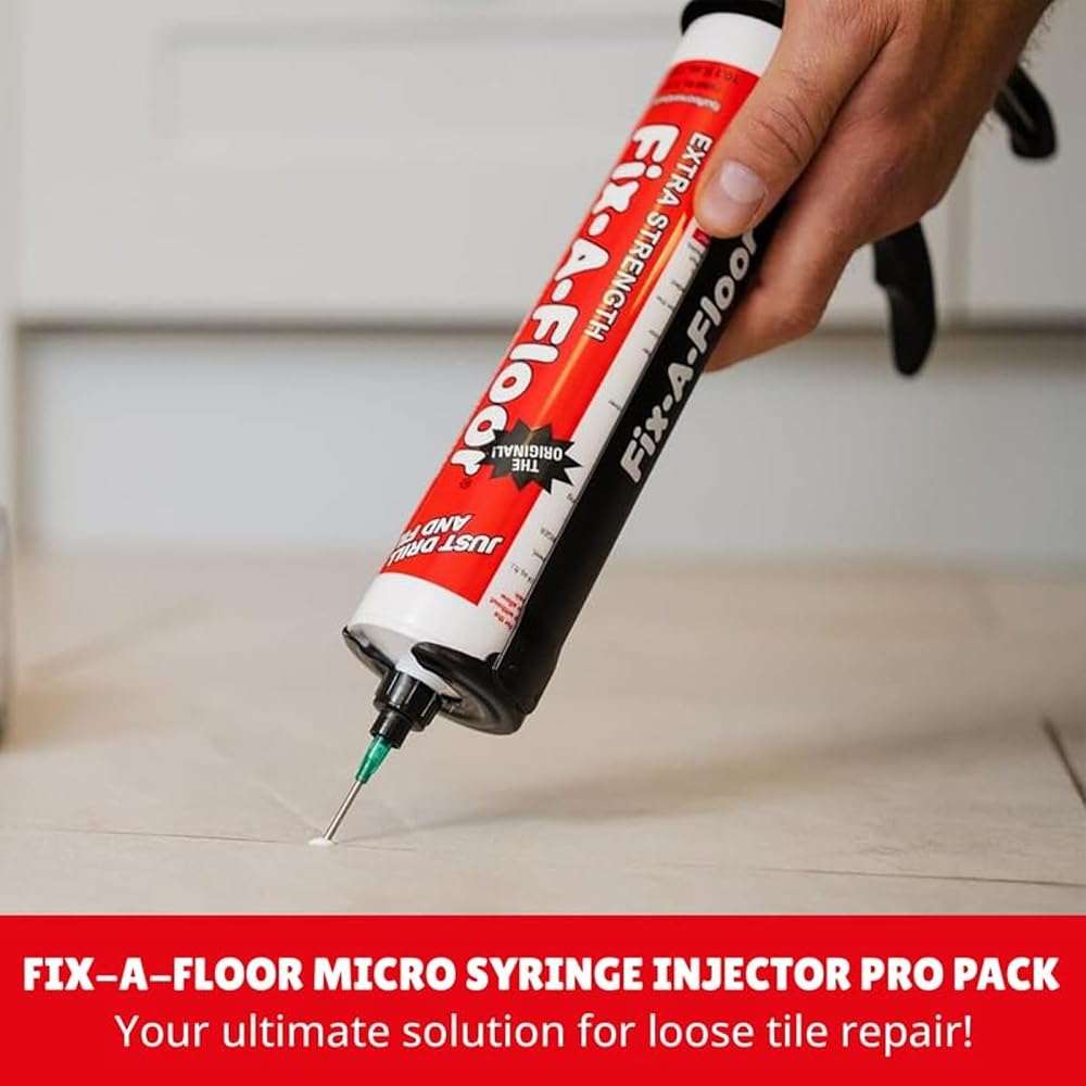 The Original Fix-A-Floor Loose Tile Repair Adhesive PRO Pack! Includes a Micro Syringe Injector and Two Drill Bits -Tile, Porcelain, Ceramic, Marble, Stone, Wood Floor. Pack of 2 - Image 5