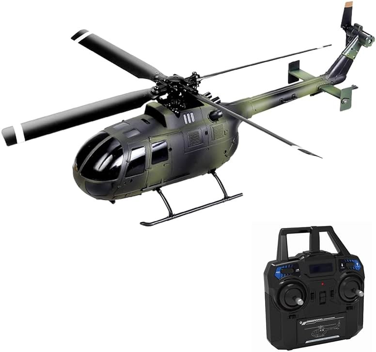 GoolRC C186 Remote Control Helicopter, 4 CH Single Propeller Without Ailerons RC Helicopters with 6-axis Gyro Stabilization, Altitude Hold, RC Airplane Drone Toys for Teen Adults - Product Image