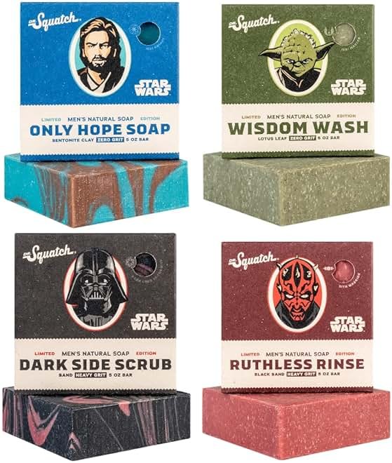 Dr. Squatch Star Wars Soap Collection - Men’s Natural 4 Pack Bundle - Star Wars Soap for Men - Product Image