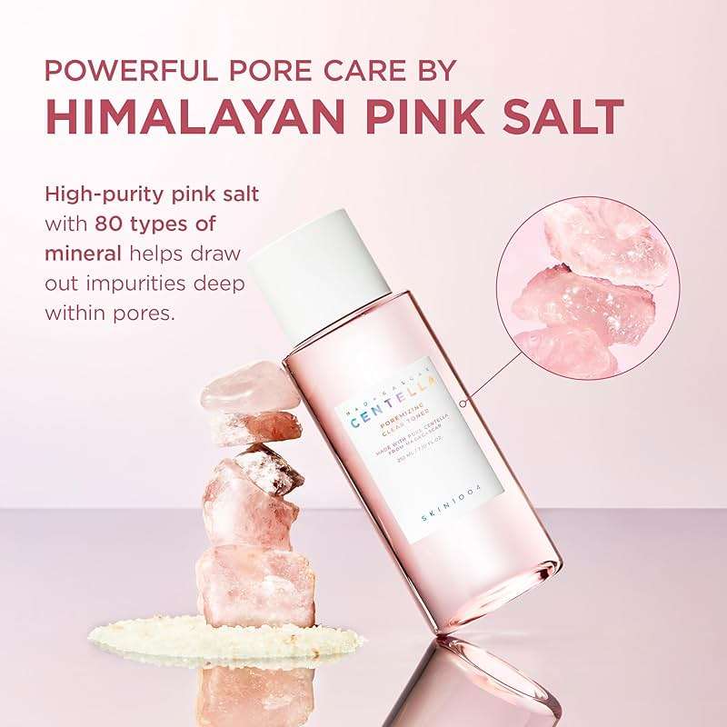 SKIN1004 Poremizing Clear Toner 7.10 fl.oz, 210ml, Korean Face Toner with Himalayan Pink Salt & Madagascar Centella, Facial Toner for Pore Care & Oil Balance, Hydrating Essence, Korean Skin Care - Image 5
