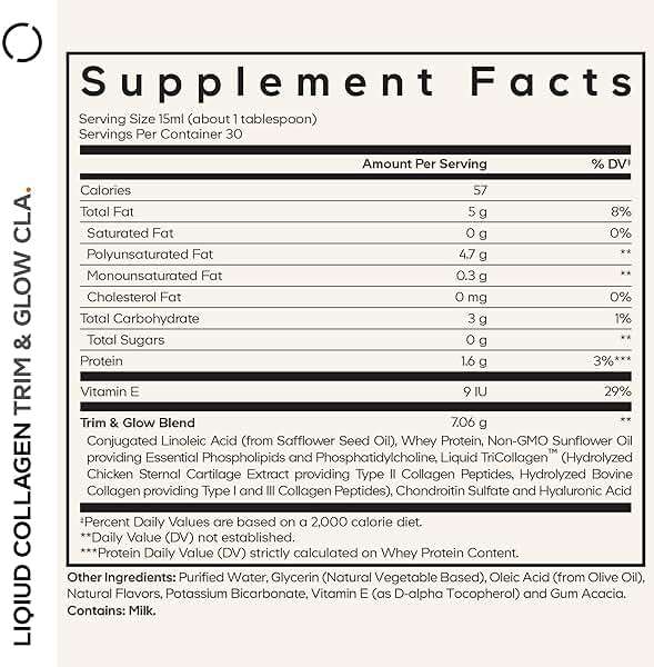 Codeage Liquid Collagen Supplement Chocolate Flavor, Beauty Trim & Glow Liposomal Collagen Peptides, CLA Conjugated Linoleic Acid, Hyaluronic Acid, Vitamin E, Hydrolyzed, Non-GMO, 15.22 fl oz - Image 2