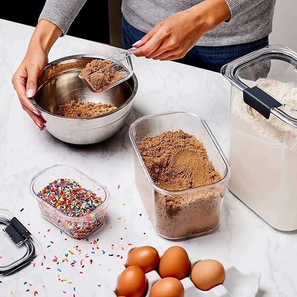 Rubbermaid Brilliance BPA-Free Airtight Food Storage Containers with Lids Set of 20 with Scoops Perfect for Kitchen and Pantry Organization - Image 11