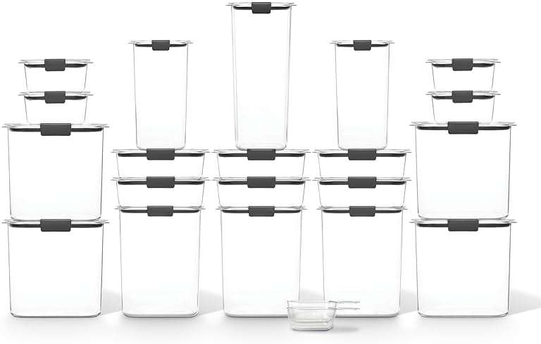 Rubbermaid Brilliance BPA-Free Airtight Food Storage Containers with Lids Set of 20 with Scoops Perfect for Kitchen and Pantry Organization - Image 4