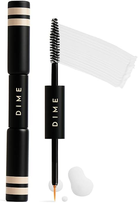 DIME Beauty Boost Duo - Travel-Sized Eyelash Growth Serum & Eyebrow Enhancing Gel, Lash and Brow Serum with Peptides & Amino Acids for Fuller, Stronger Lashes and Brows, Vegan, 3 ml of Each - Product Image
