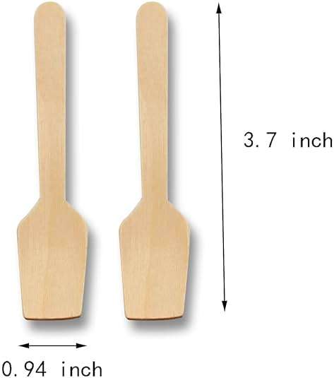 Mini Wooden Spoons, 200 Pcs 4 Inch Disposable Wooden Dessert Spoons, Biodegradable Compostable Birchwood - Image 3