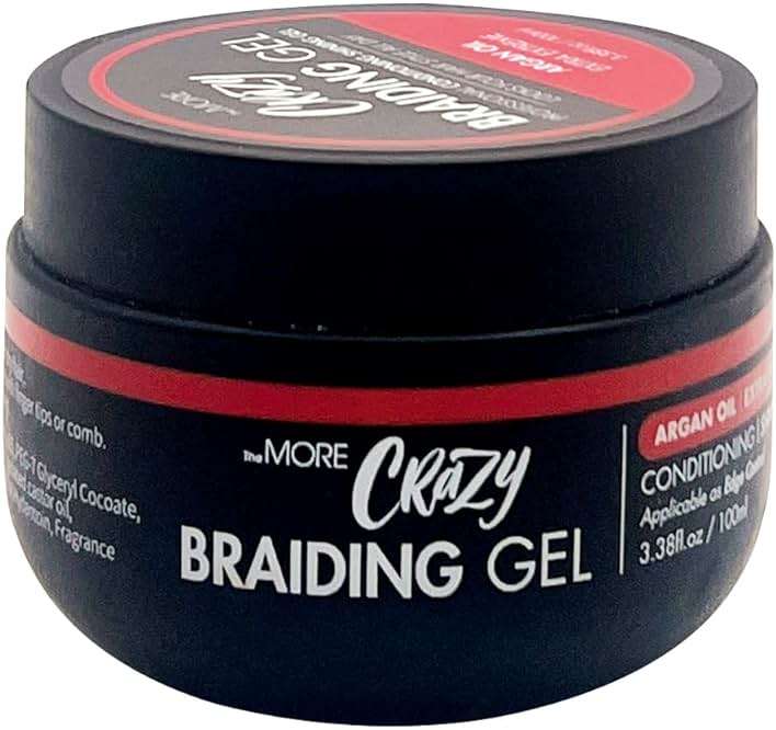 The MORE Conditioning Braiding Gel - Extreme Hold for All Hair Types | Styling for Twisting, Smooth Edges, Nourishes Scalp (Argan Oil, 3.38 fl oz) - Image 1