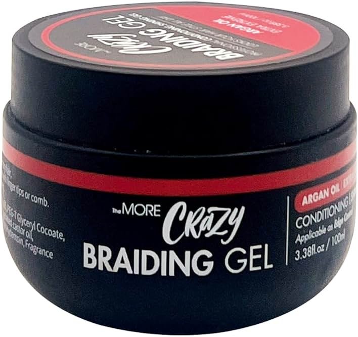 The MORE Conditioning Braiding Gel - Extreme Hold for All Hair Types | Styling for Twisting, Smooth Edges, Nourishes Scalp (Argan Oil, 3.38 fl oz) - Product Image