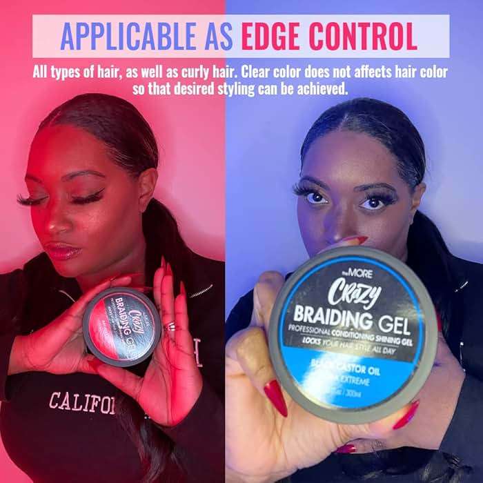 The MORE Conditioning Braiding Gel - Extreme Hold for All Hair Types | Styling for Twisting, Smooth Edges, Nourishes Scalp (Argan Oil, 3.38 fl oz) - Image 3