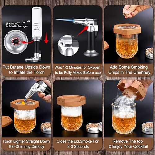 Bourbon Whiskey Gifts for Men - Fun Cocktail Smoker Kit with Torch, Birthday Anniversary Unique Gifts for Husband Dad, Cool Smoked Bourbon Kit, Mens Gift Ideas for Father's Day - Image 6