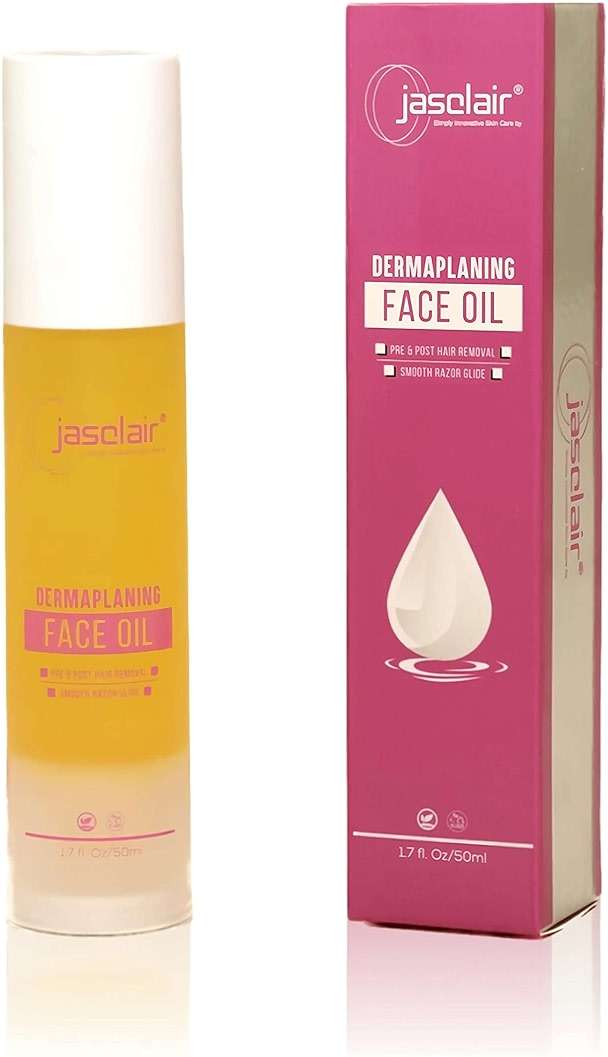 Jasclair Dermaplaning Oil for Women (1.7 Fl Oz) | Pre & Post Shave Oil for Smooth Glide & Skin Protection | Use with Dermaplane Razor for Peach Fuzz | Unscented & Natural - Image 1