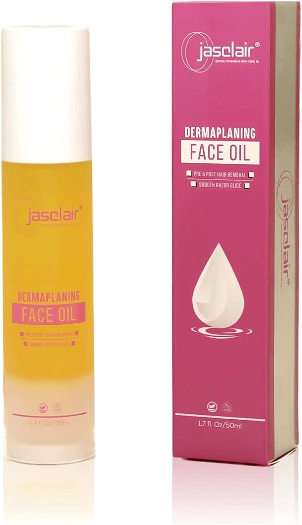 Jasclair Dermaplaning Oil for Women (1.7 Fl Oz) | Pre & Post Shave Oil for Smooth Glide & Skin Protection | Use with Dermaplane Razor for Peach Fuzz | Unscented & Natural - Product Image