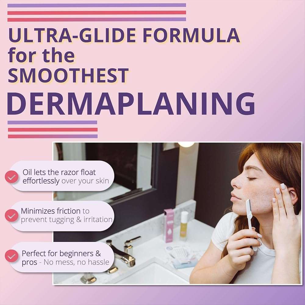 Jasclair Dermaplaning Oil for Women (1.7 Fl Oz) | Pre & Post Shave Oil for Smooth Glide & Skin Protection | Use with Dermaplane Razor for Peach Fuzz | Unscented & Natural - Image 7