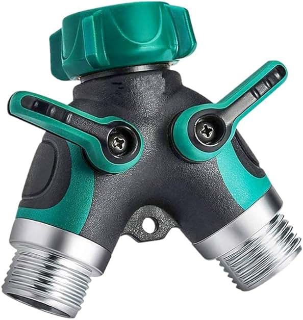 Hose Splitter 2 Way Heavy Duty, Garden Hose Splitter, Water Hose Splitter,Y Connector Garden Hose Adapter, Hose Y Splitter 2 Valves with 2 Extra Rubber Washers - Product Image