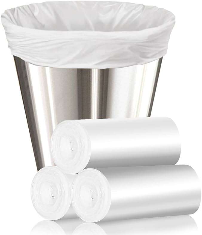 105 Count Small Trash Bags, 4 Gallon Garbage Can Liners - Unscented Wastebasket Clear Trash Bags for Bathroom, Kitchen, Bedroom, Cleaning Supplies (15 Liter) - Image 1