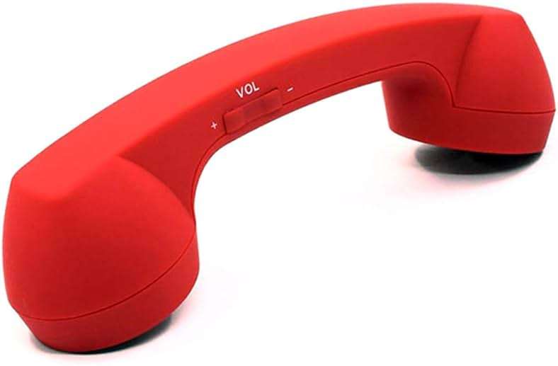 EMVANV Cordless Telephone Handset, Retro Wireless Mobile Phone Telephone Handset Receivers Headphones Radiation Proof Stereo Convenient Call Cell Phone(Red) - Image 2