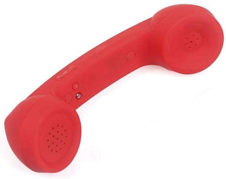 EMVANV Cordless Telephone Handset, Retro Wireless Mobile Phone Telephone Handset Receivers Headphones Radiation Proof Stereo Convenient Call Cell Phone(Red) - Image 3