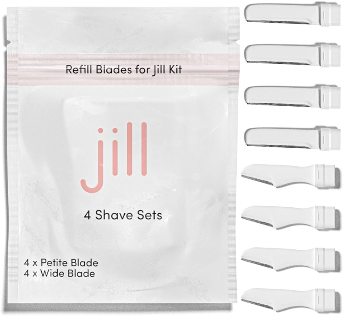 Jill Dermaplane Razor Refills for Women – 8 Single-Use Face Razor Blades for Facial Hair Removal & Exfoliation – Fits Jill V1 Dermaplaner Only (Not Compatible with V2 Kit) - Product Image