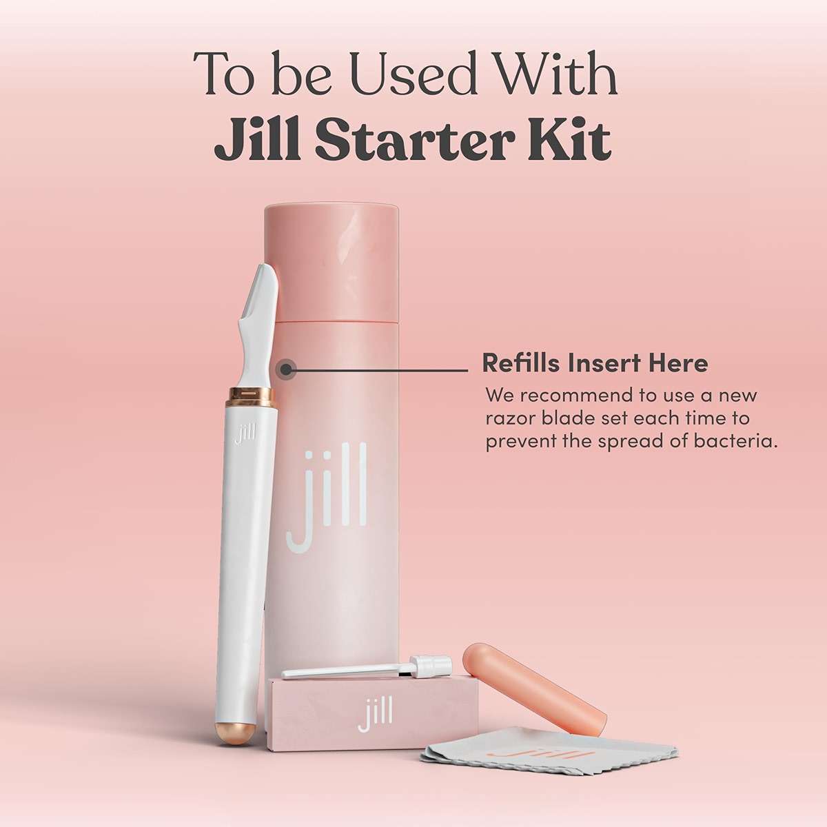 Jill Dermaplane Razor Refills for Women – 8 Single-Use Face Razor Blades for Facial Hair Removal & Exfoliation – Fits Jill V1 Dermaplaner Only (Not Compatible with V2 Kit) - Image 2