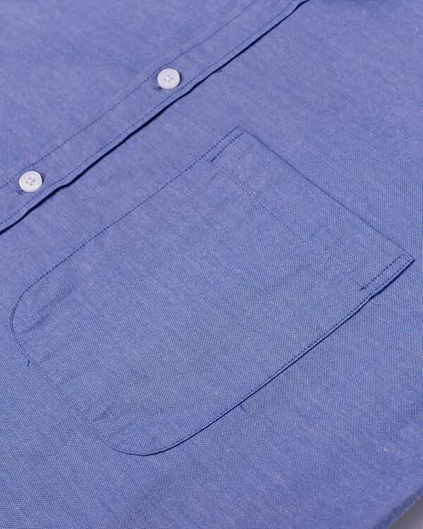 Alimens & Gentle Mens Solid Oxford Shirt Long Sleeve Dress Shirt Work Casual Button Down Shirts with Pocket - Image 4
