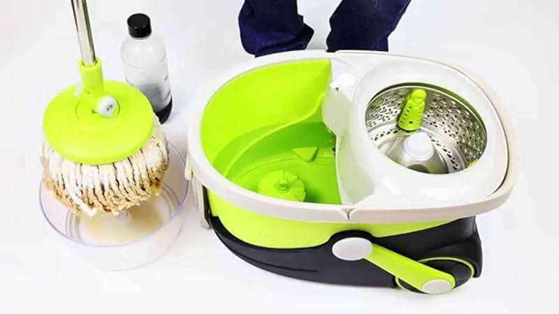 Deluxe Stainless Steel Rolling Spin Mop System with Replacement Microfiber Mop Heads – Walkable with Wheels - Suits All Floor Types - Multipurpose Home Use - Image 2