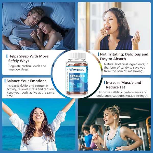 ProTKFU 2 Pack Ashwagandha Gummies & Vitamin D3 Gummies Organic Aswangdha Supplement for Improve Sleep, Stress Relief & Mood Calm (Non-GMO, Gluten-Free & Sugar Free) - Image 3