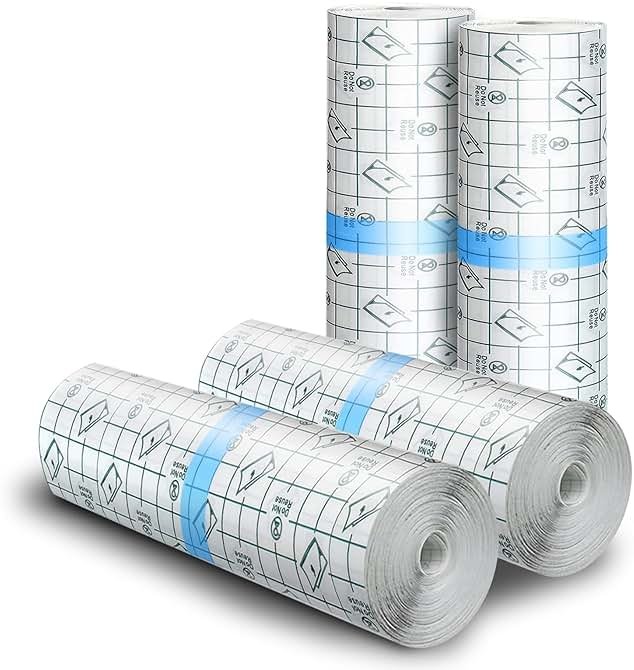 BFONS Tattoo Aftercare Waterproof Bandages 6 in x 4.4 yd Tattoo Cover Up Tape, Tattoo Supplies Second Skin Bandage Flat Roll Transparent Film Wound Healing Protective Clear Sterile and Safe Bandages - Product Image