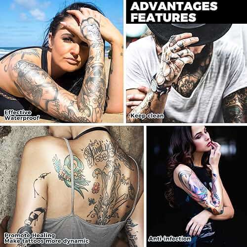 BFONS Tattoo Aftercare Waterproof Bandages 6 in x 4.4 yd Tattoo Cover Up Tape, Tattoo Supplies Second Skin Bandage Flat Roll Transparent Film Wound Healing Protective Clear Sterile and Safe Bandages - Image 6