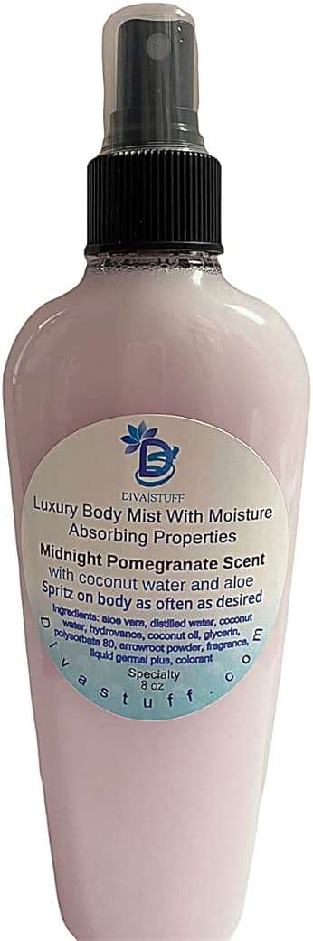 Diva Stuff Midnight Pomegranate Scented Moisture Mist With Sweat Absorbing Properties, Coconut Water and Aloe - Image 1