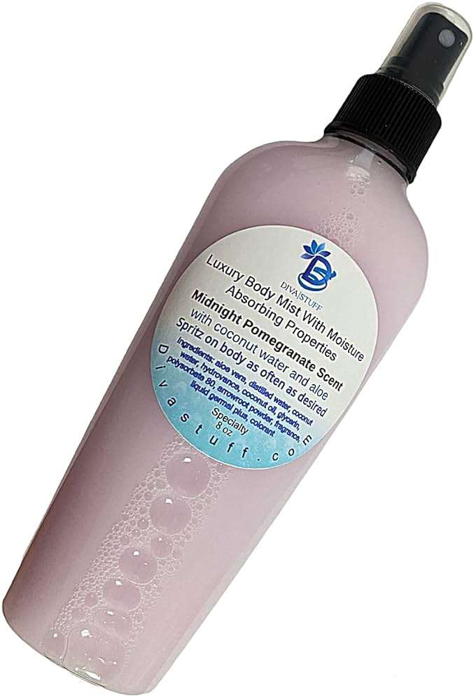 Diva Stuff Midnight Pomegranate Scented Moisture Mist With Sweat Absorbing Properties, Coconut Water and Aloe - Image 2