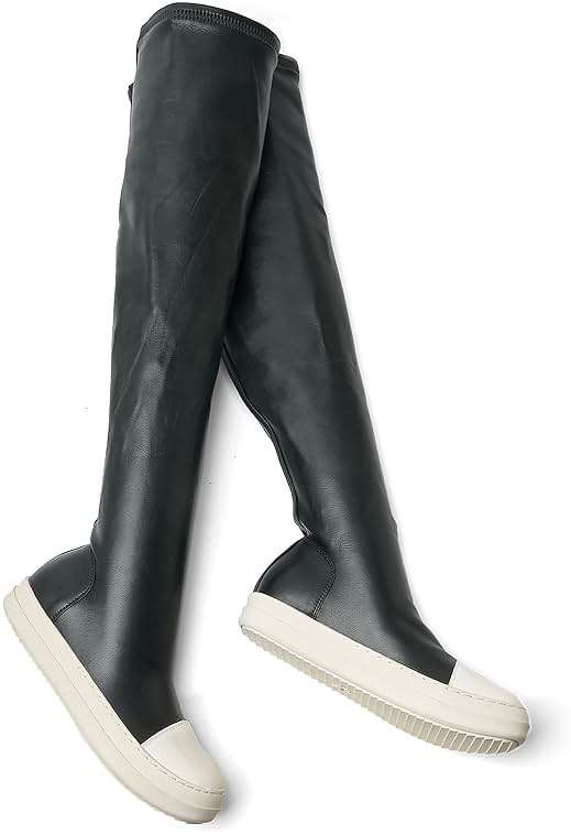 Kluolandi Women's Stretch Flat Over The Knee Thigh High Boots Comfort Knee-high Sneakers - Image 4
