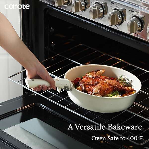 CAROTE 19pcs Pots and Pans Set, Nonstick Cookware Set Detachable Handle, Induction Kitchen Cookware Sets Non Stick with Removable Handle, RV Cookware Set, Oven Safe - Image 4