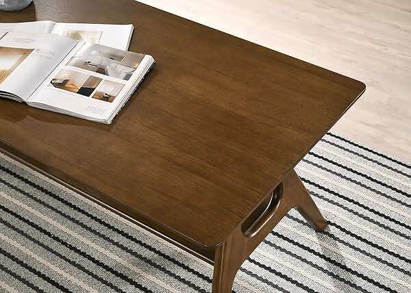Arona Mid-Century Modern Wood Coffee Table with Shelf - Image 4