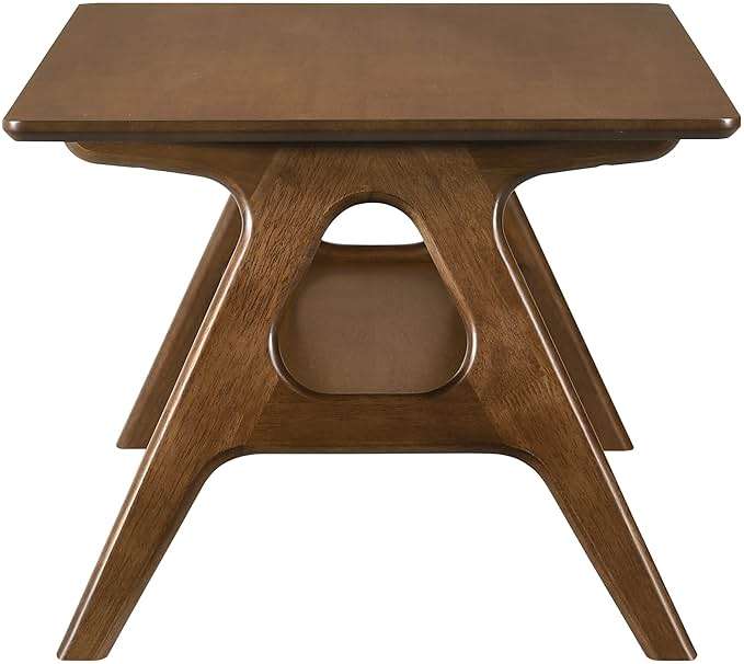 Arona Mid-Century Modern Wood Coffee Table with Shelf - Image 6