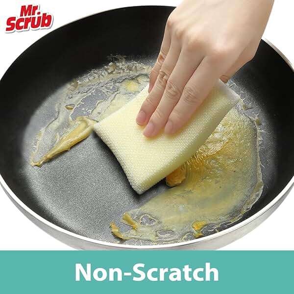 Sponges Kitchen Scrub Dish Sponge Scouring Pad, 6 Pads Cleaning Brush Dishwasher Soap Supplies, Dishwashing Dinnerware Towels Sink Pan Pot Cloth Rags Holder Bathroom Bathtub - Image 3