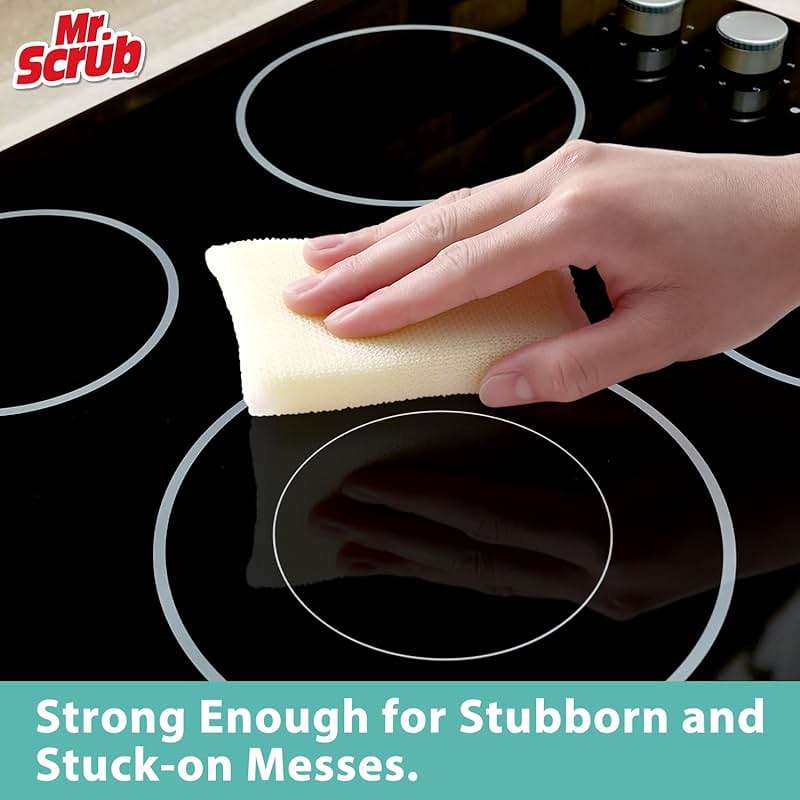 Sponges Kitchen Scrub Dish Sponge Scouring Pad, 6 Pads Cleaning Brush Dishwasher Soap Supplies, Dishwashing Dinnerware Towels Sink Pan Pot Cloth Rags Holder Bathroom Bathtub - Image 5