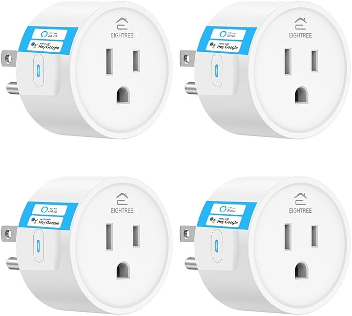 EIGHTREE 15A Smart Plug, Wi-Fi & Bluetooth Smart Outlet for High-Power Home Appliances, Works with Alexa & Google Home, Easy Setup, Timer & Remote Control, FCC & ETL Certified, 2.4GHz Wi-Fi Only - Product Image