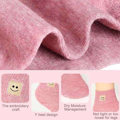 Eurzom 10 Pairs Socks Womens Crew Elastic Ankle Length Cotton Socks Aesthetic Cute Lightweight Low Cut Gifts for Women - Image 5