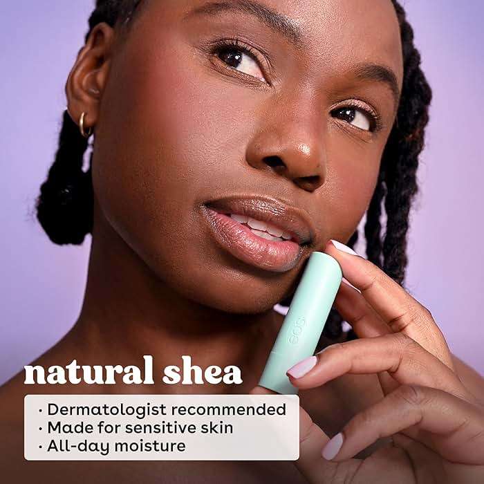 eos Natural Shea Lip Balm- Birthday Cake, All-Day Moisture, Shea Butter, Dry Lip Care, 0.14 oz - Image 3