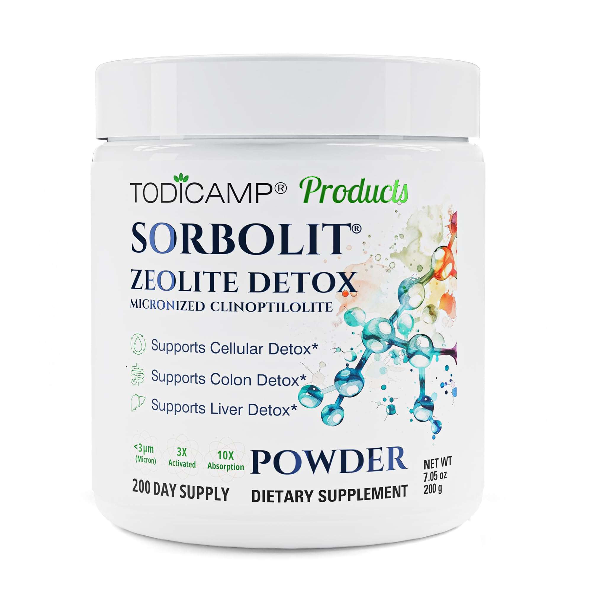TODICAMP Zeolite Detox for Adults Sorbolit - Zeolite Powder Binder Detox Cleanse - Zeolite Clinoptilolite for Deep Full Body Detox, Gut Cleanse, Cellular and Liver Detox (Powder) - Image 1