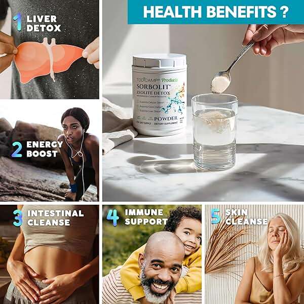 TODICAMP Zeolite Detox for Adults Sorbolit - Zeolite Powder Binder Detox Cleanse - Zeolite Clinoptilolite for Deep Full Body Detox, Gut Cleanse, Cellular and Liver Detox (Powder) - Image 4