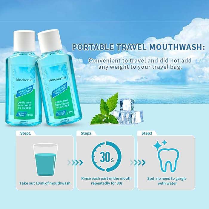 Mouthwash Travel Size, Portable Original Mint Mini Mouthwash Bulk, 35ml/1.2oz (24Pack, Mint) - Image 5