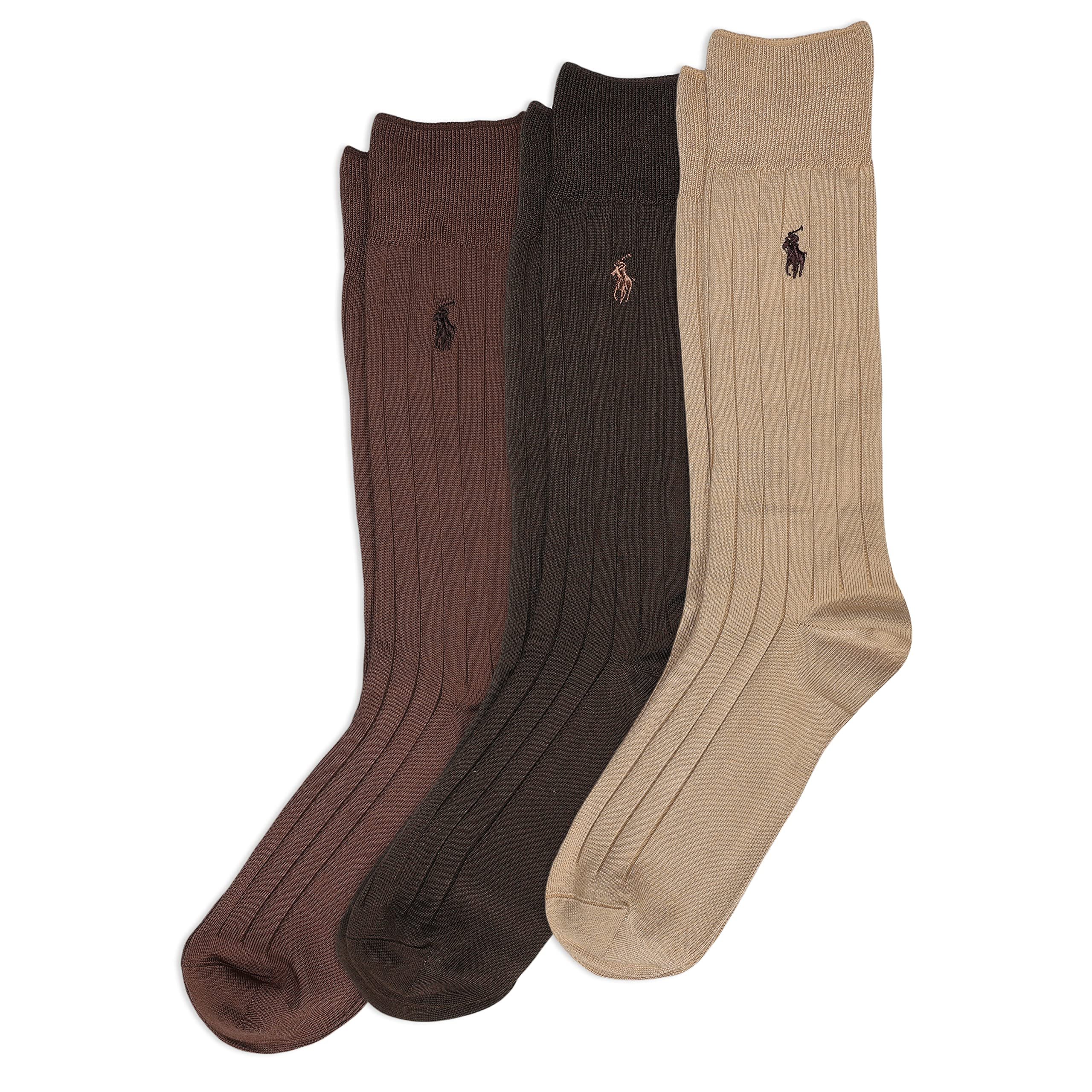 Polo Ralph Lauren Men's Super Soft Ribbed Dress Crew Socks (3-Pack) - Product Image