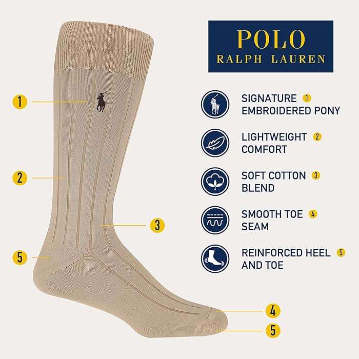 Polo Ralph Lauren Men's Super Soft Ribbed Dress Crew Socks (3-Pack) - Image 2