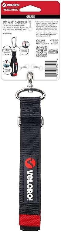 VELCRO Brand Easy Hang Heavy Duty Cinch Strap with Carabiner Hook – Garage & Outdoor Organizer, Holds 250 lbs, 24in x 1.25in - Image 8