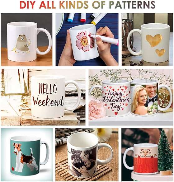DANALLAN Sublimation Mugs, Premium Coffee Mugs Set of 12 White Ceramic Sublimation Cups 11 oz Christmas Coffee Mug for Soup Tea Milk Latte Hot Chocolate - Image 5